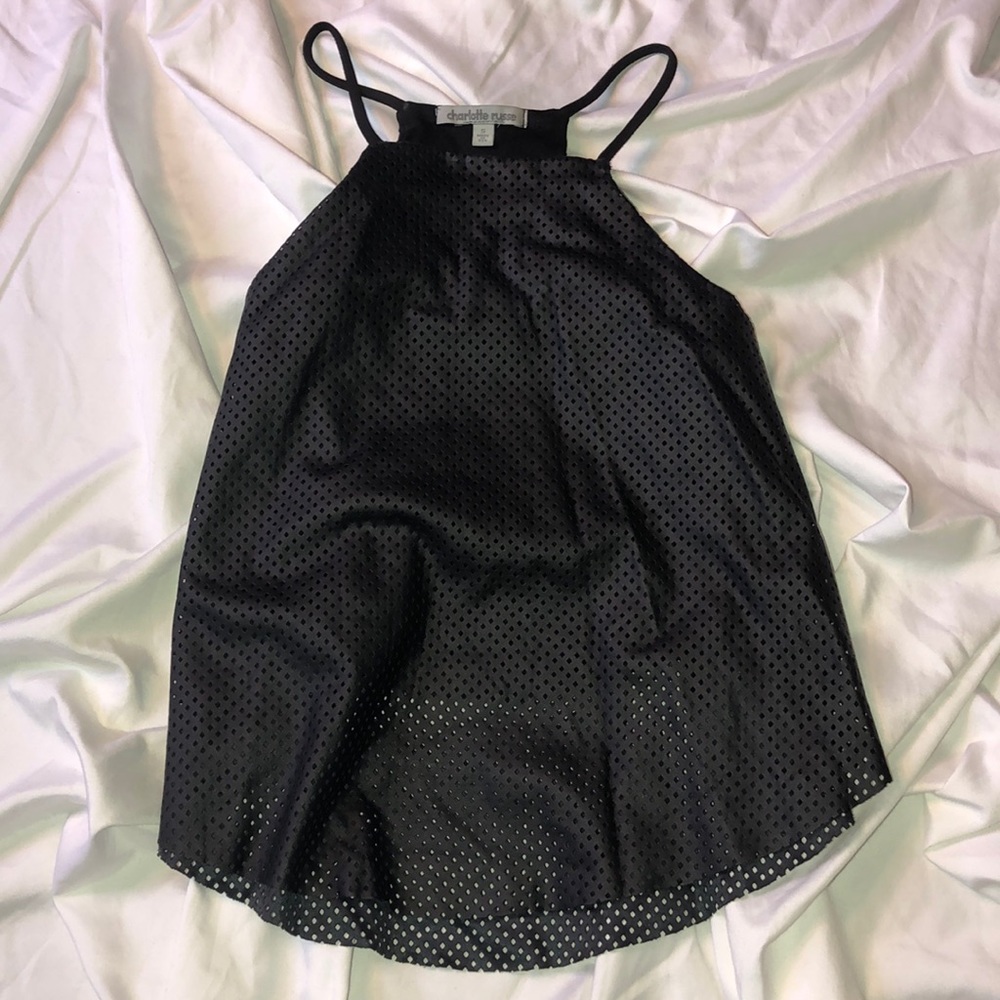 Cropped Faux Leather Top